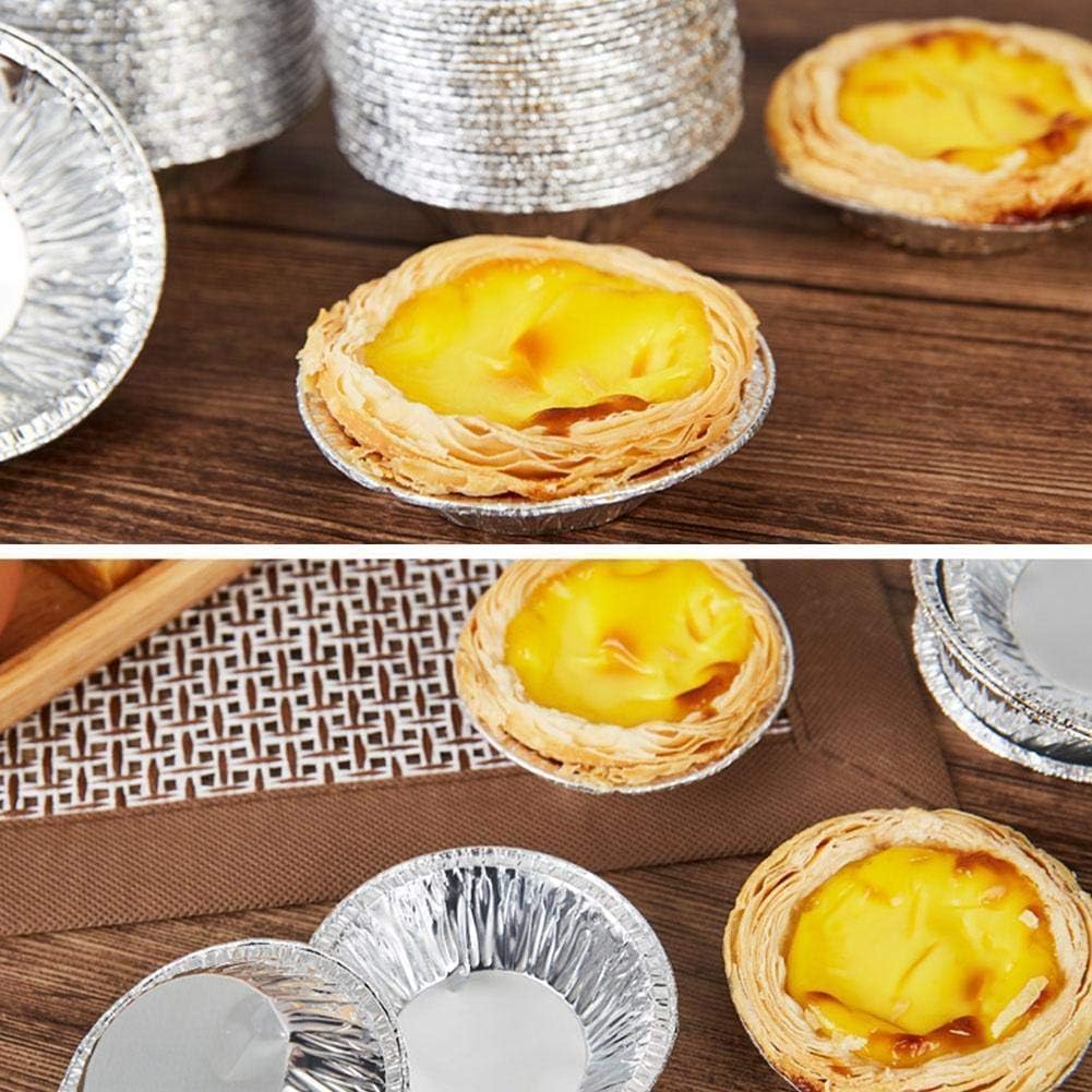 50 Pcs Mini Pie Tins, Small Pie Pans, Round Tart Pie Foil Pans, Aluminum Foil Tart Pans, Aluminum Pie Pans for Baking Pot Pies, Tarts
