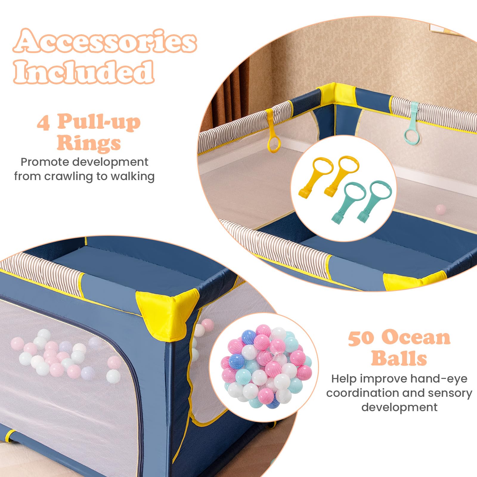 LIFEZEAL Box Bambini e Neonati 0-3 Anni, Recinto 150x150cm, Pieghevole, Portatile, con Borsa, Rete Traspirante