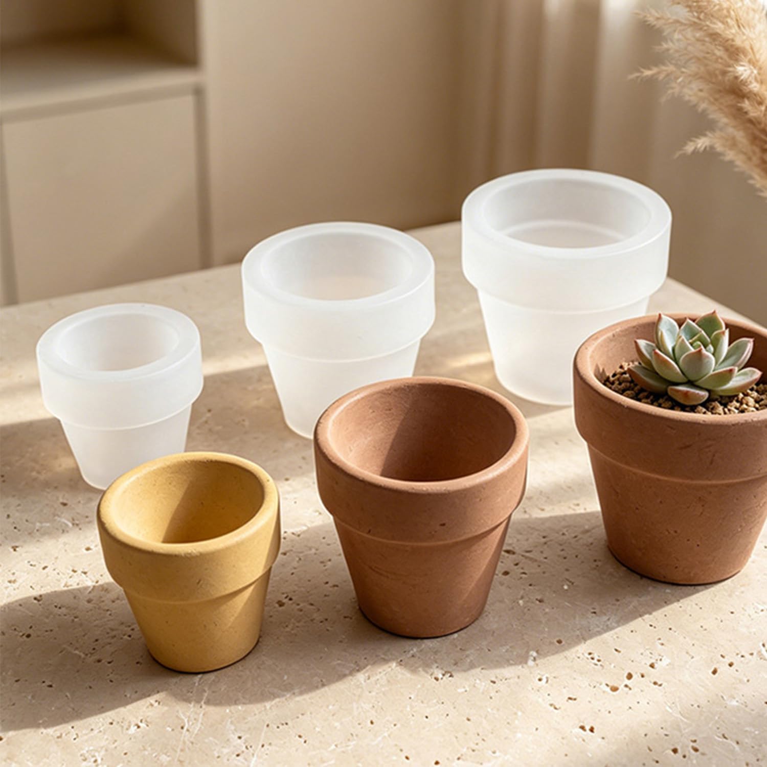 Flower Pot Silicone Mold, Flower Plant Mini Vase Concrete Mold