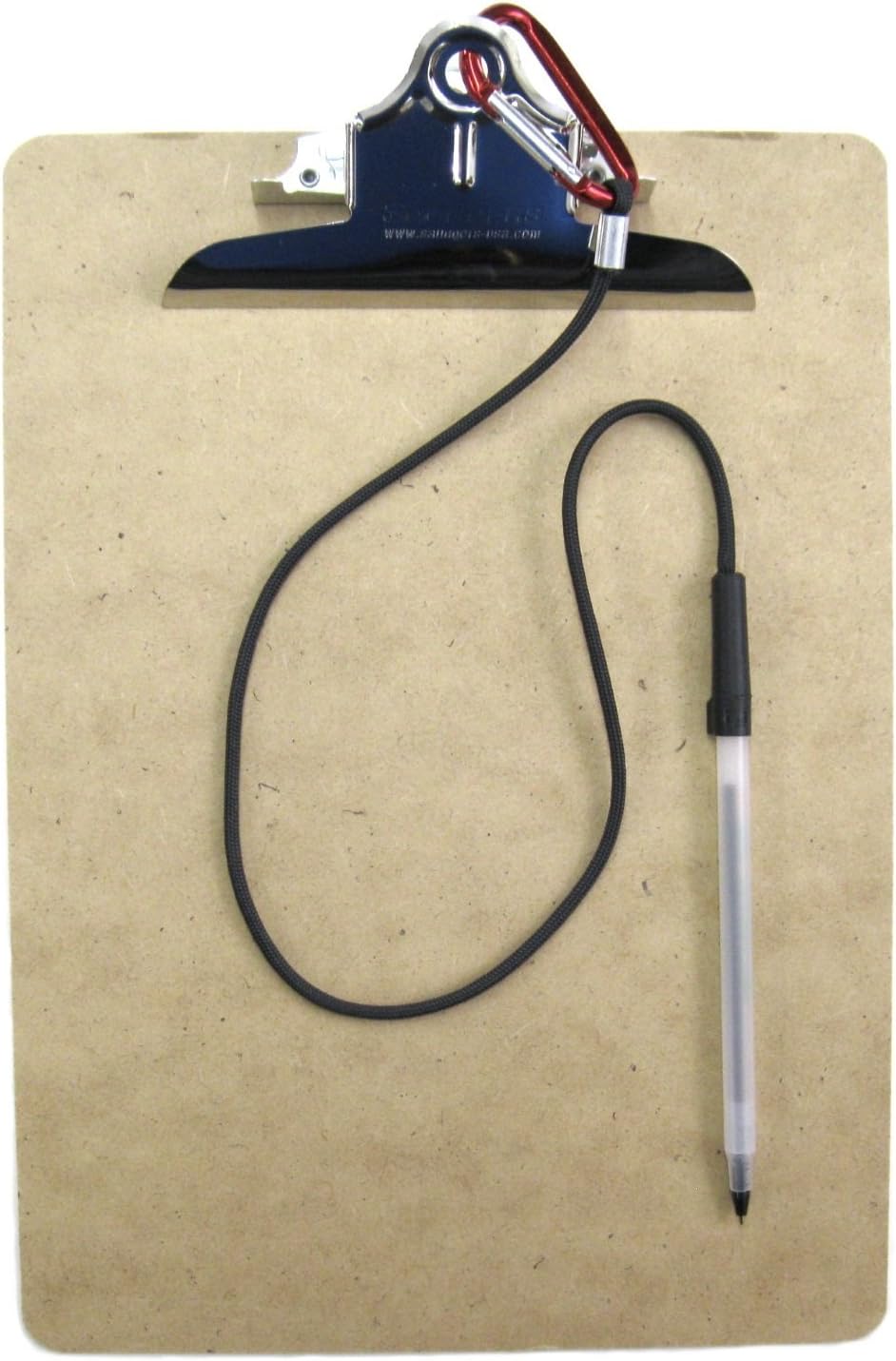 24 INCH Pen Leash - Carabiner ATTACHES to CLIPBOARD OR Notebook. (CLIPBOARD and Notebook NOT Included)