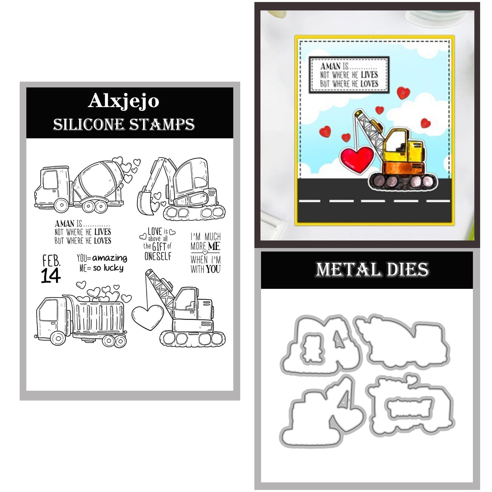 Alxjejo Cutting Dies and Stamps Set 2024-2025-2026,Stamps and die for Card Making for DIY Birthdays, Thanksgiving Day, Valentine's Day, Scrapbooking, Art Craft, Festivals Greeting Card Album