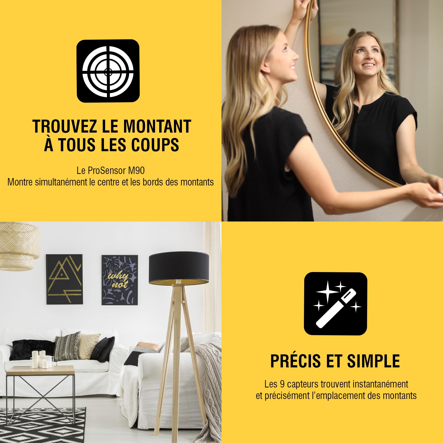 Franklin Sensors ProSensor M90 Détecteur de montants professionnel 9 capteurs