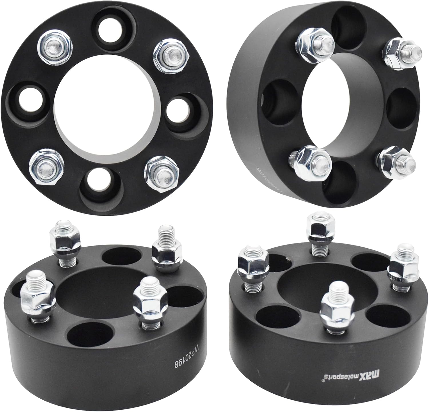Max Motosports 4pcs 2.0" 4x4 Wheel Spacers Adapters Compatible with Yamaha Golf Cart M12x1.25 Studs