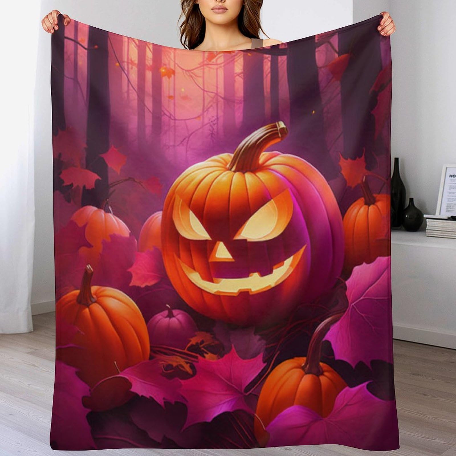 Couverture plaid Halloween contre le froid hivernal flannel douce lit 150x200cm