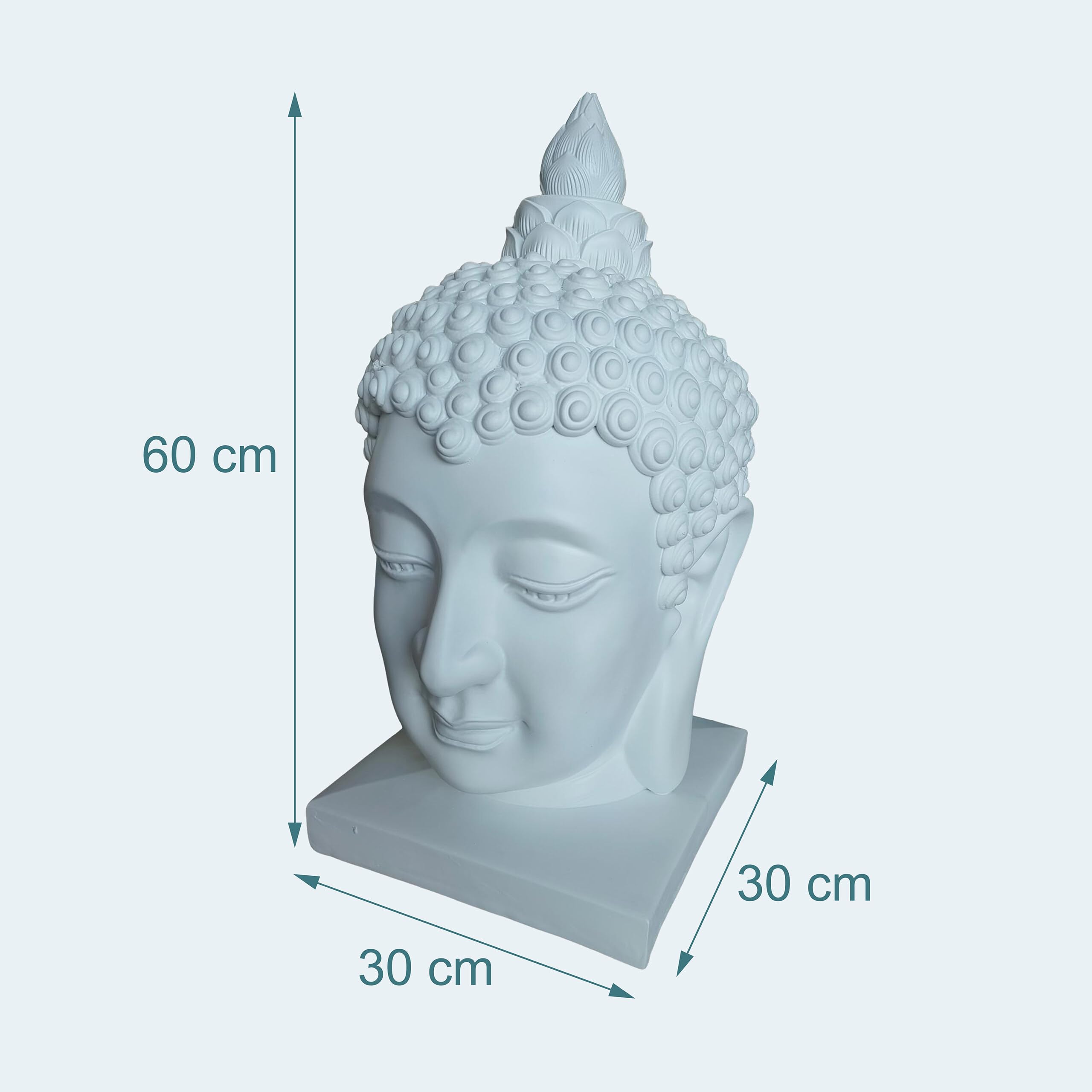 Relaxdays Tête de Bouddha 60×30×30 cm, déco Zen Salon & Jardin, Figurine décorative, résistante intempéries et Gel