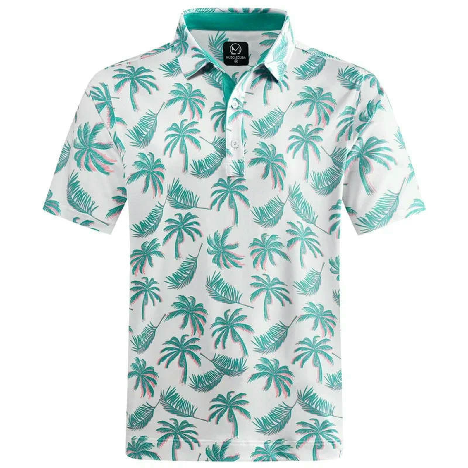Maglietta Uomo Hawaiian Plants Camicia Uomini Estate 3D Stampa Foglie Fiore Manica Corta Golf Camicie Oversized Street Tops T-Shirt Vestiti-plbecky1031340-m