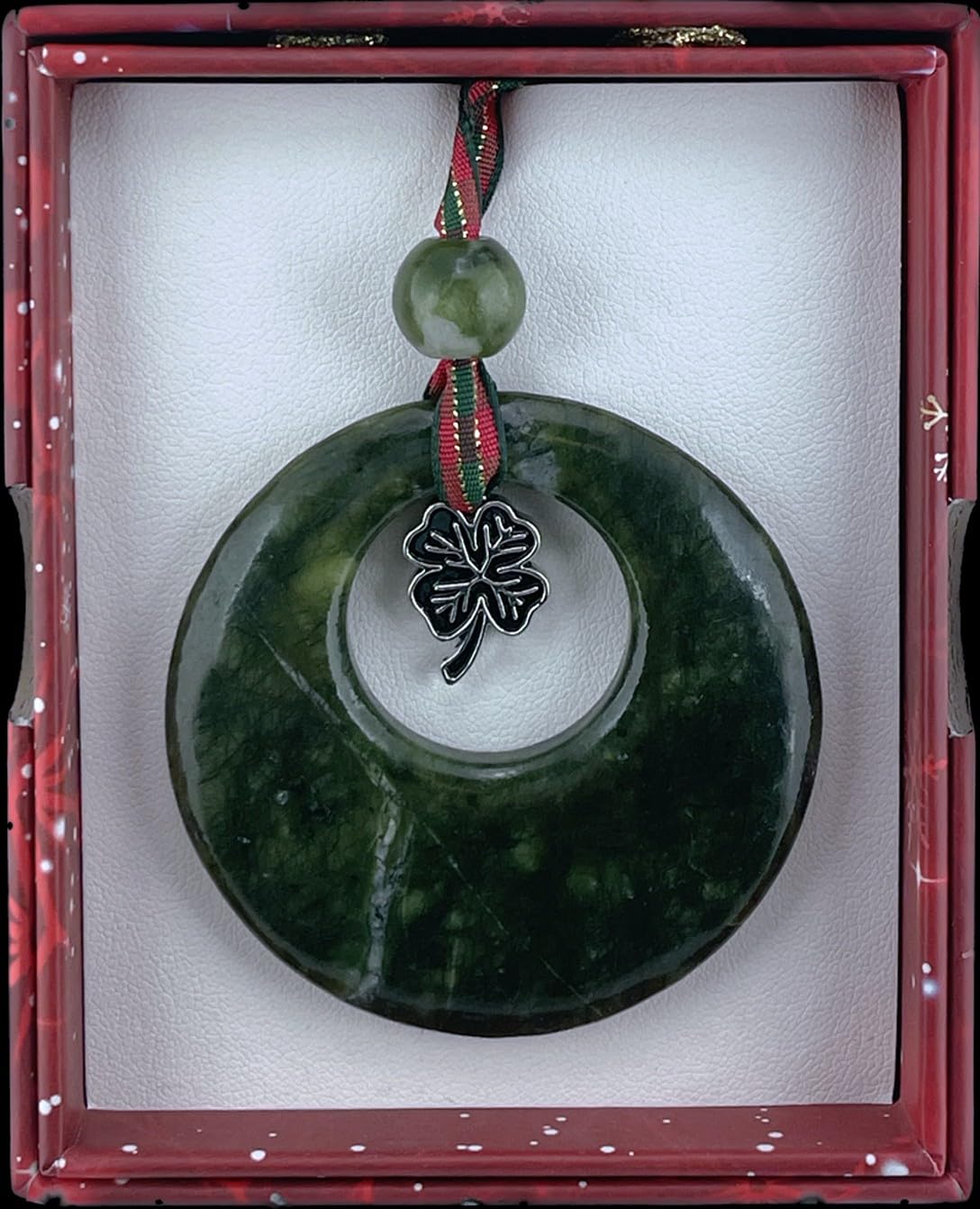 Jc Walsh And Sons Shamrock - 4 Leaf Connemara Marble Celtic Irish Decoration Charm Tree Hanging Ornament Ireland Knotwork Symbol Shamrock St Patrick's Day (1, )