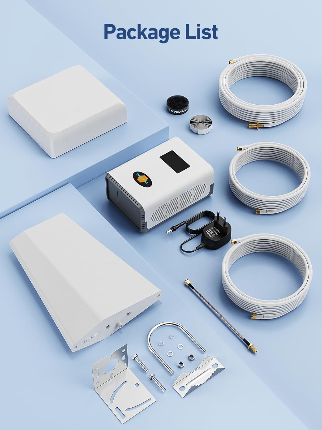 Cell Phone Signal Booster for Home and Office, Cell Phone Booster on Band 2/4/5/12/17/25, Boost 5G 4G LTE Signal for All U.S Carriers, Cover 7,000 Sq Ft with 2 Indoor Antennas, FCC Approved