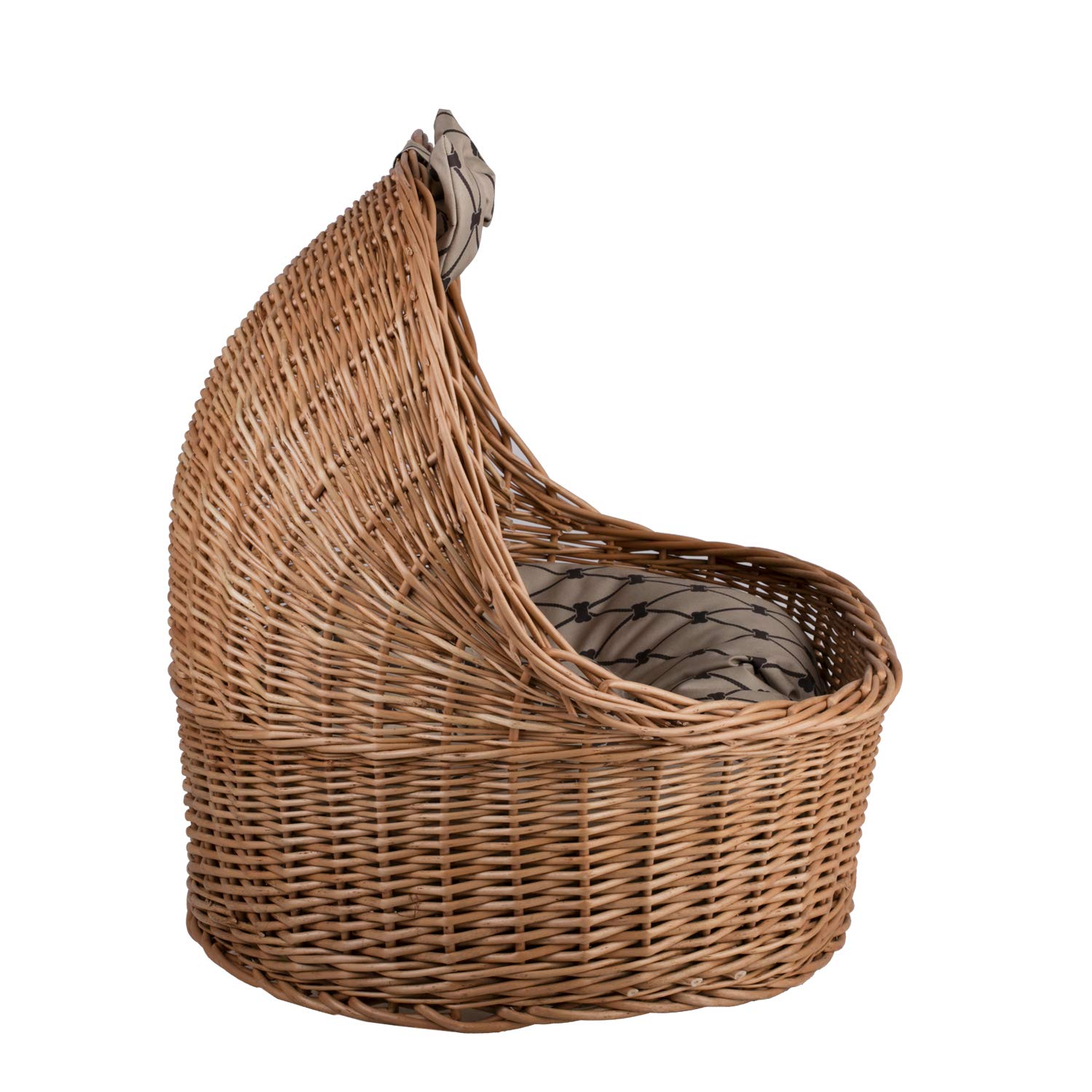 e-wicker24 Cesta in Vimini per Cani e Gatti con Cuscino Morbido - Cuccia per Animali Domestici Interno - Lettino Divanetto Calmante Naturale