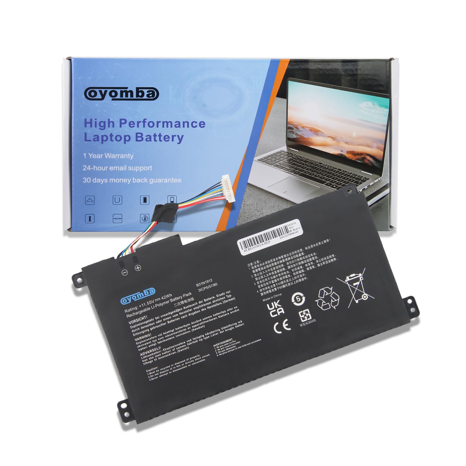 B31N1912 C31N1912 Battery for Asus VivoBook Go 14 E410MA L410MA E410KA E510KA E510MA R429MA L510MA F414MA E510MA-EJ614 F414MA-EK1890WS