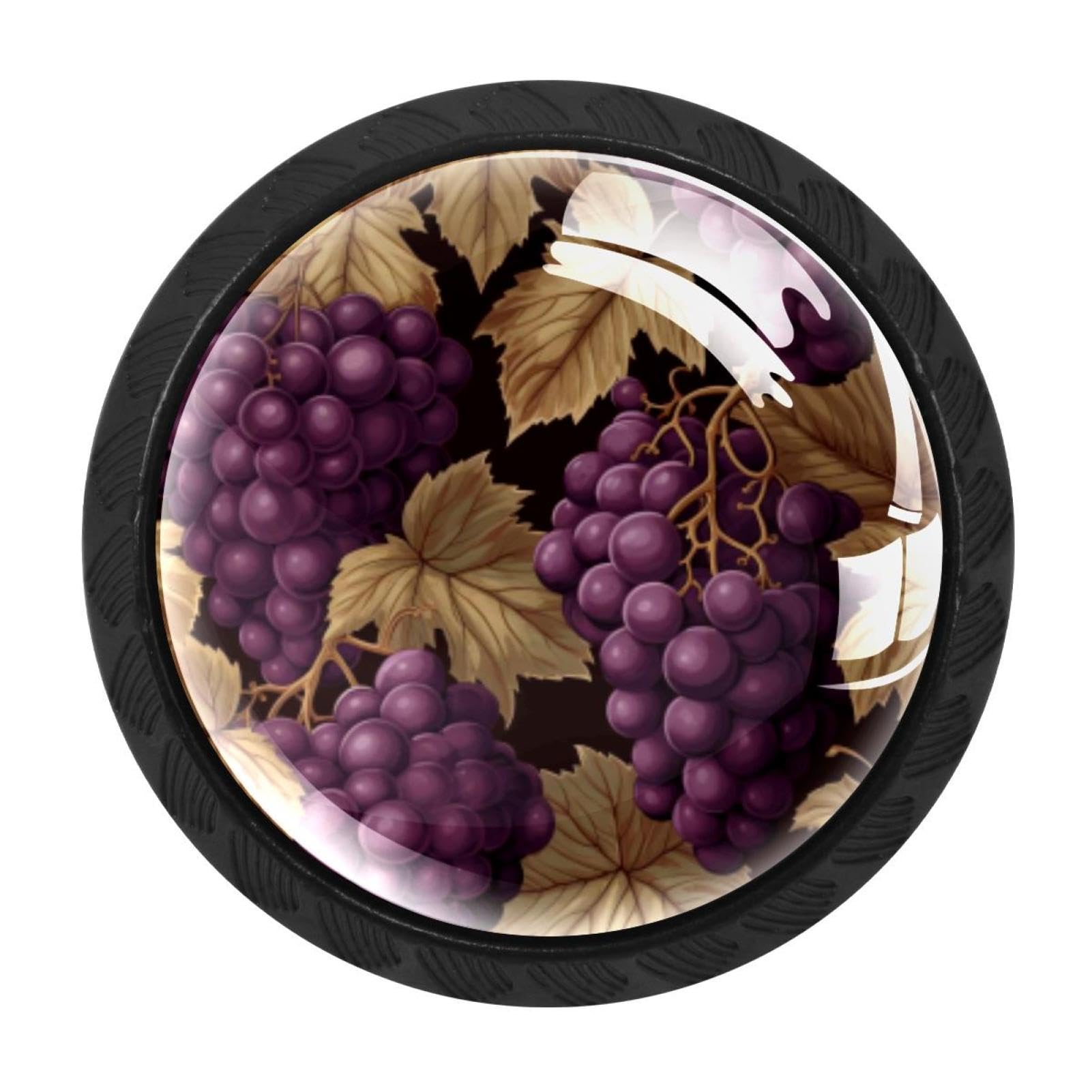 CHENZZZZ 4 Pack Black Thanksgiving Grape Kitchen Handles, Cabinet Pulls Hardware for Cupboard Drawer Knobs Dresser Pulls