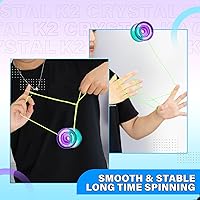 Vista 4 de MAGICYOYO K2 Cristal Yoyo Sensible para Niños Principiantes con Extra Rodamiento Yo Yo No Sensible, Yoyo Profesional de Plástico para Adultos+12