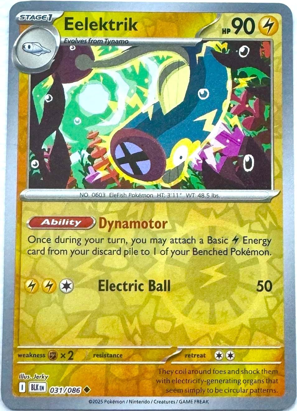 Pokemon - Eelektrik 031/086 - Black Bolt - Reverse Foil - Single Card