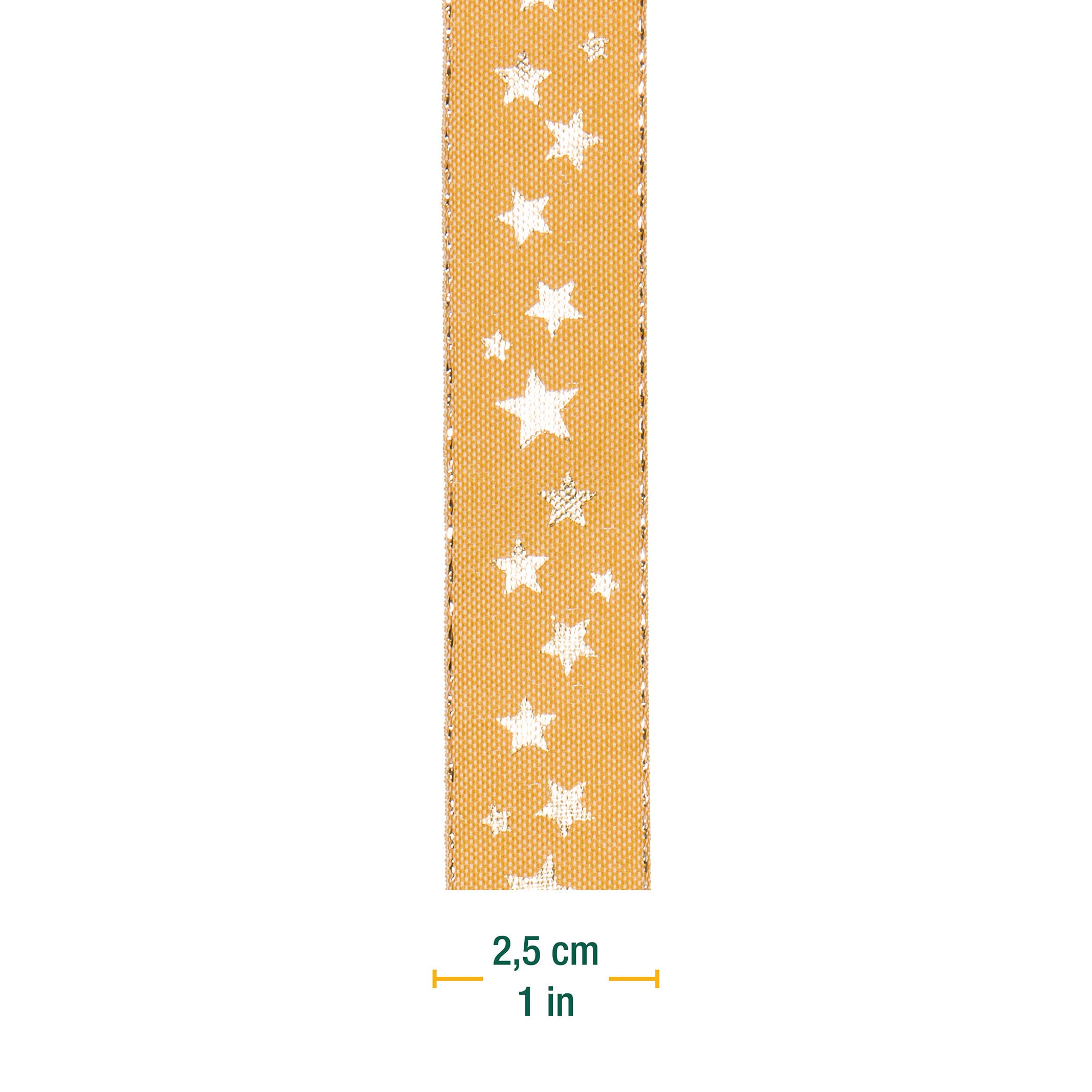 Halbach Seidenbänder 295 Christmas Polyester Honey Ribbon 25mm x 18m, 25 mm x 18 m - Image 2