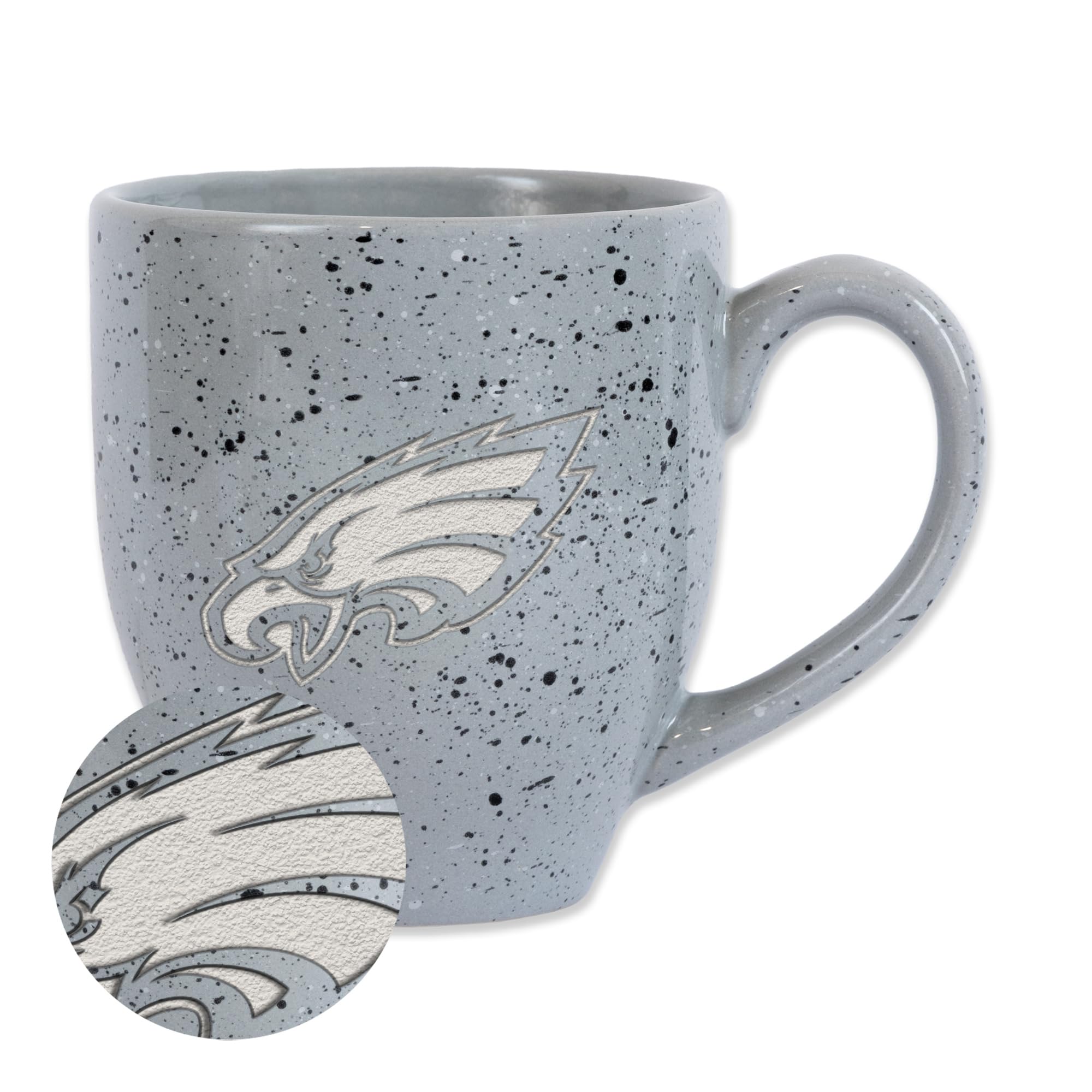 Rico Industries NFL Football 16 oz Team Color Laser Engraved Speckled Ceramic Coffee Mug