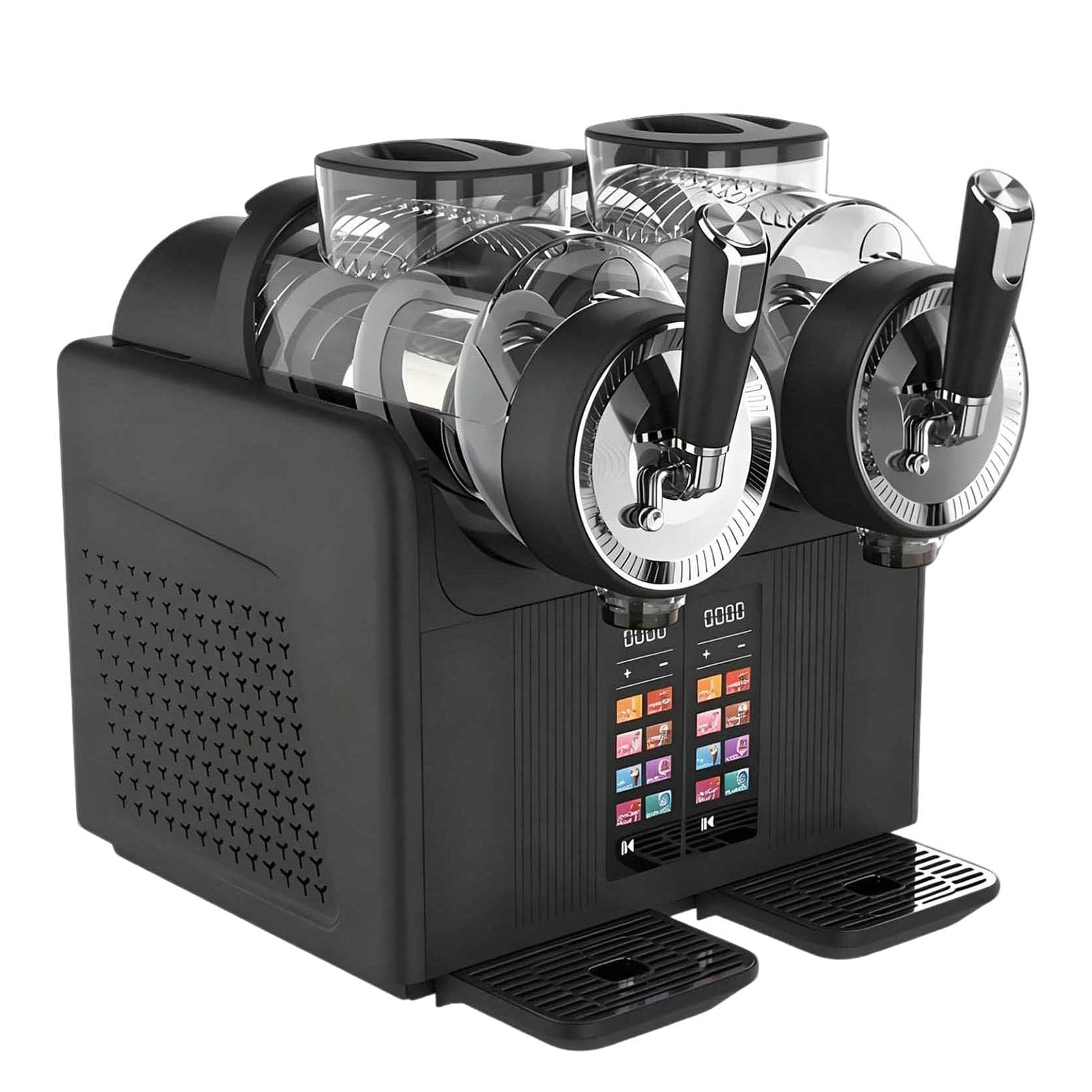 ALSUP Slushie Machine, 2 * 2L No Ice Needed Drink Maker with 7 Preset Programs Auto Clean, Countertop Slushy Maker for Margarita Frappé Smoothie Milkshake Cocktail Home Party Black