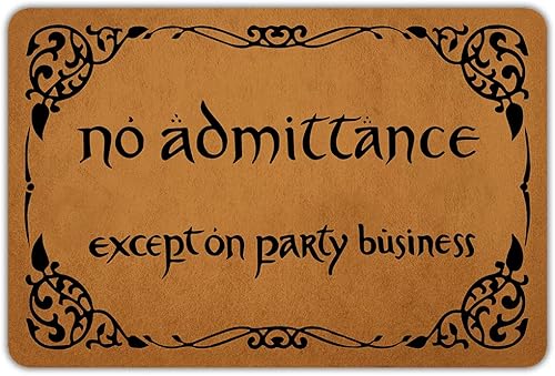 Tapetes de bienvenida para puerta delantera, entrada al aire libre, sin entrada, excepto en fiestas, negocios, felpudo de goma antideslizante para