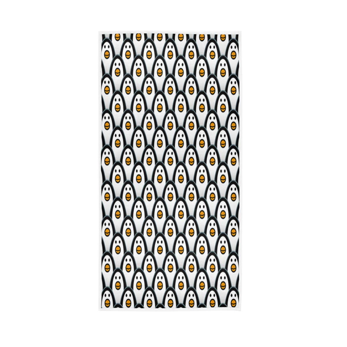 HUYGD Hand Towels Cotton Animal Penguins Pattern Soft Towel Multipurpose Bathroom Beach Towel for Home Kitchen Swim Spa Gym, 30x15 inch