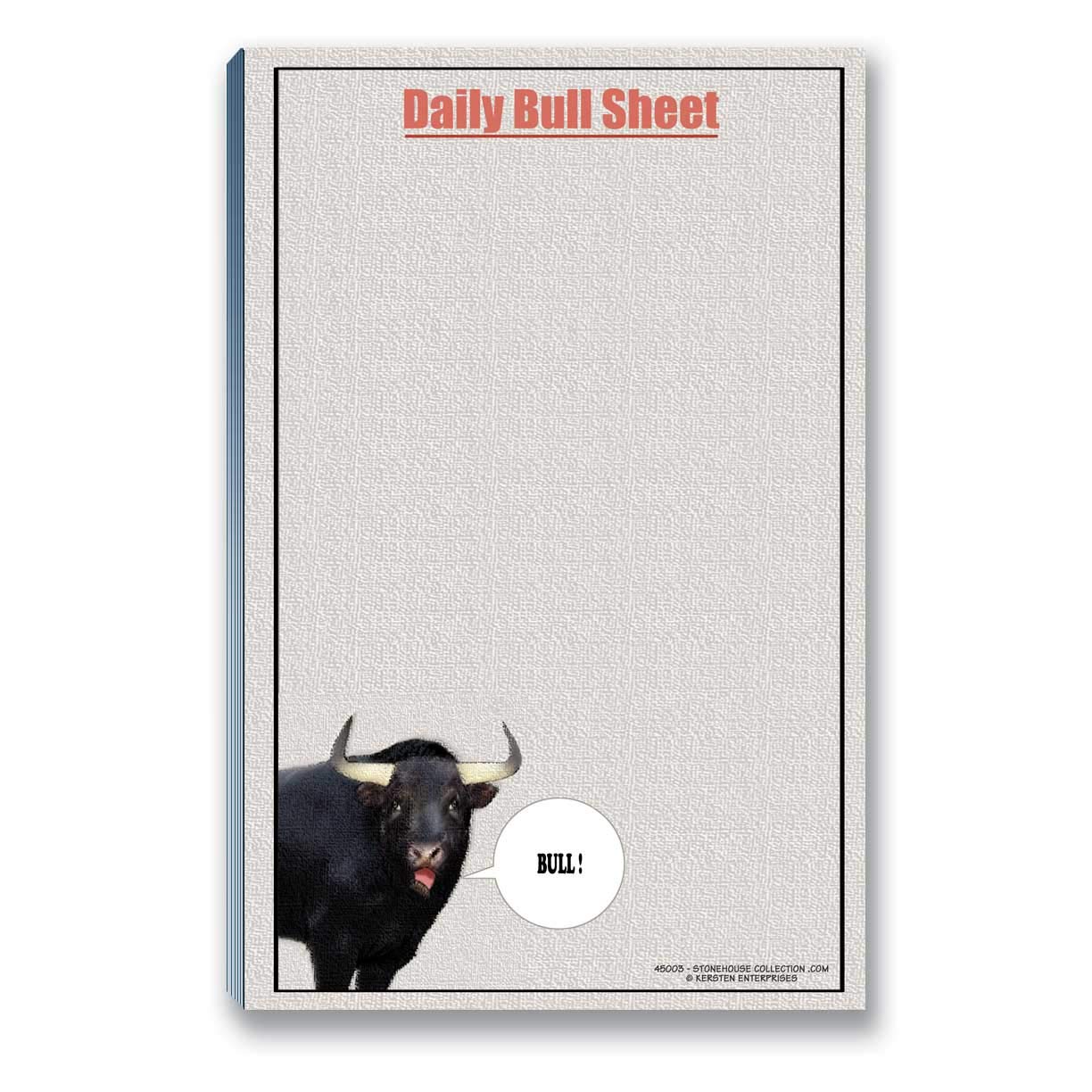 Stonehouse Collection Funny Magentic Notepads for Refrigerator - 8.5" x 5.5" - USA Made - Bull Sheet Funny Notepad has 50 Sheets - Made in USA - Grocery, Shopping, Daily Tasks List (Bull Sheet)