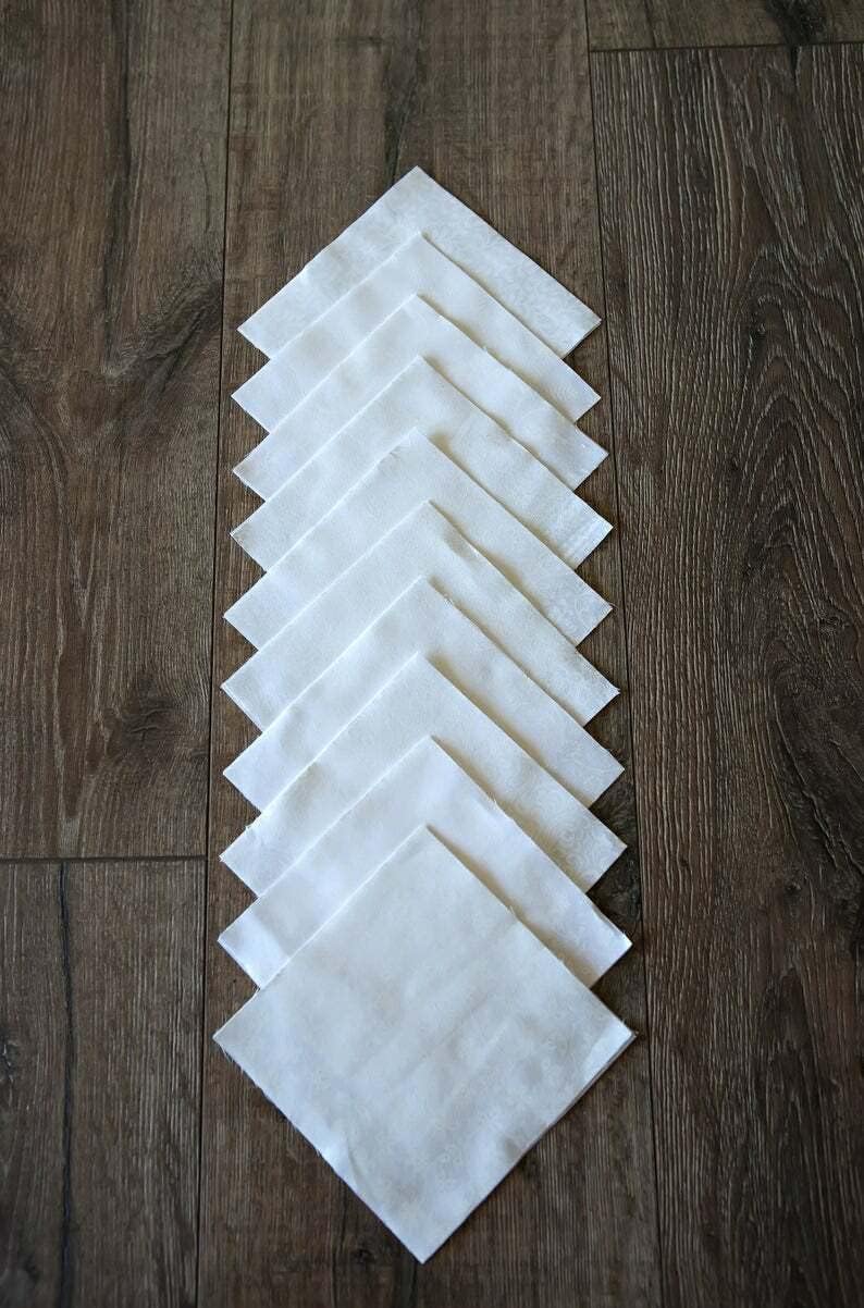 102Pcs White On White Pre Cut Charm Pack 5 in Squares Cotton Fabric Quilt