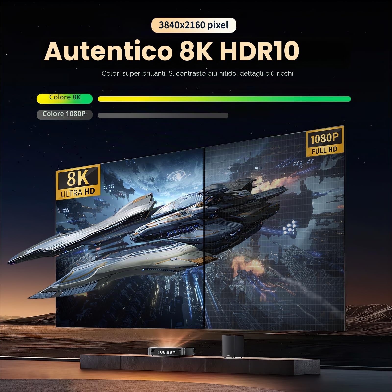 GREVA Android 14.0 TV Box, 8K Android Box 2 GB RAM 16 GB ROM RK3518 Quad-Core 64 bit Cortex-A53, UHD Smart TV Box Internet 2,4/5,0 GHz Dual Wi-Fi6 10/100 M Ethernet LAN Bluetooth 5.0 HDMI 2.1 HDR10