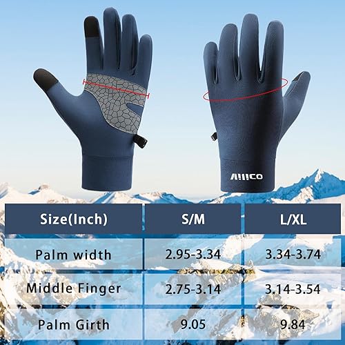 Miniatura 7 de Guantes de correr para hombres y mujeres, guantes de invierno para pantalla táctil, guantes térmicos ligeros con palma de silicona antideslizante