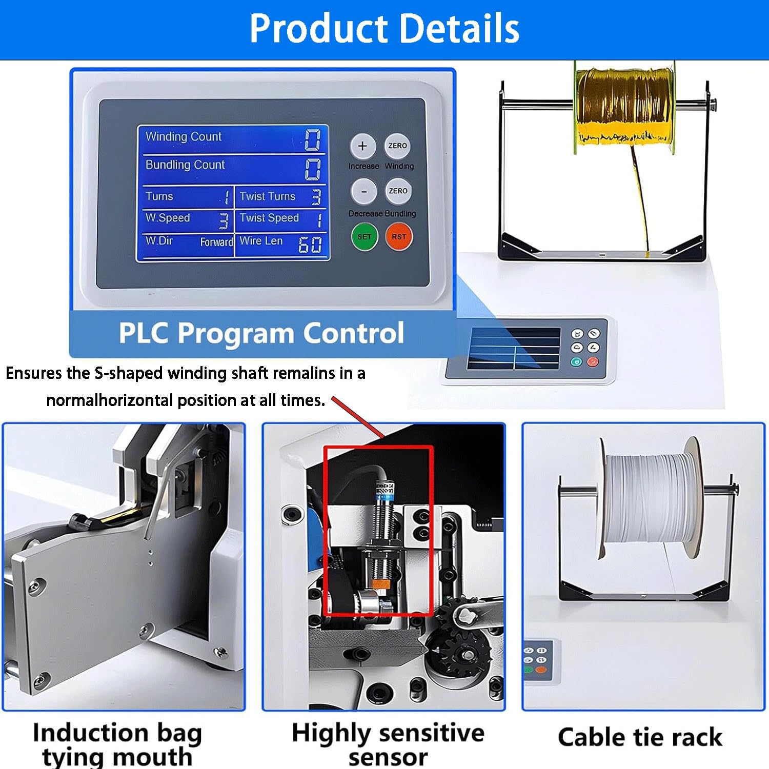 Macchina Automatica Professionale Per Legatura A Torsione, Per Alimenti, Con Una Velocità Di Legatura Di 60-75 Pezzi/minuto, Per Piccole Imprese E Negozi Al Dettaglio(A)