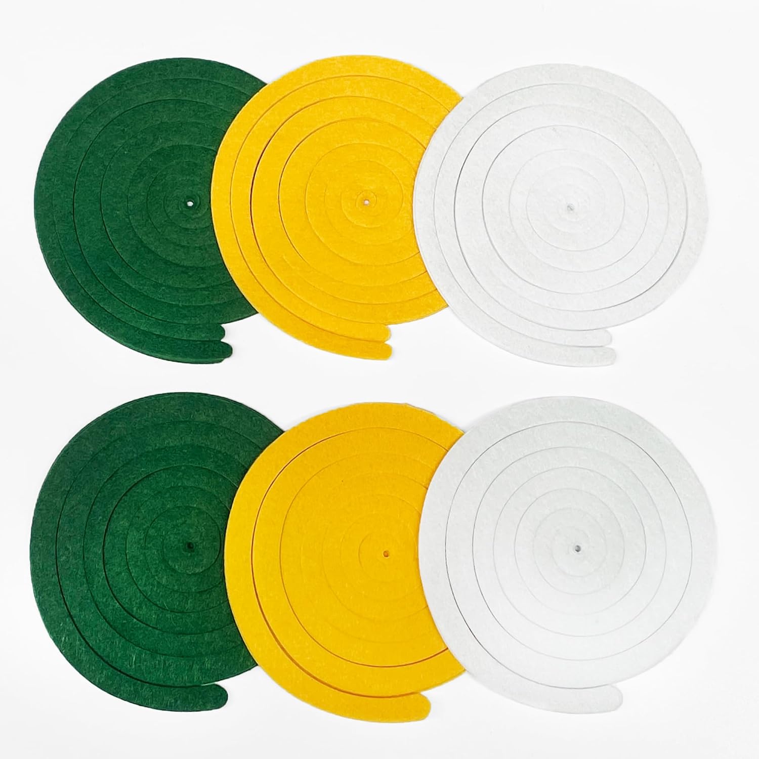 36 Pcs Green Yellow White Hanging Swirl Decorations Felt Swirl Streamer Spiral Ceiling Garland Banner for Graduation Birthday Wedding Retirement Spring Summer Garden Party Decor Supplies image 3