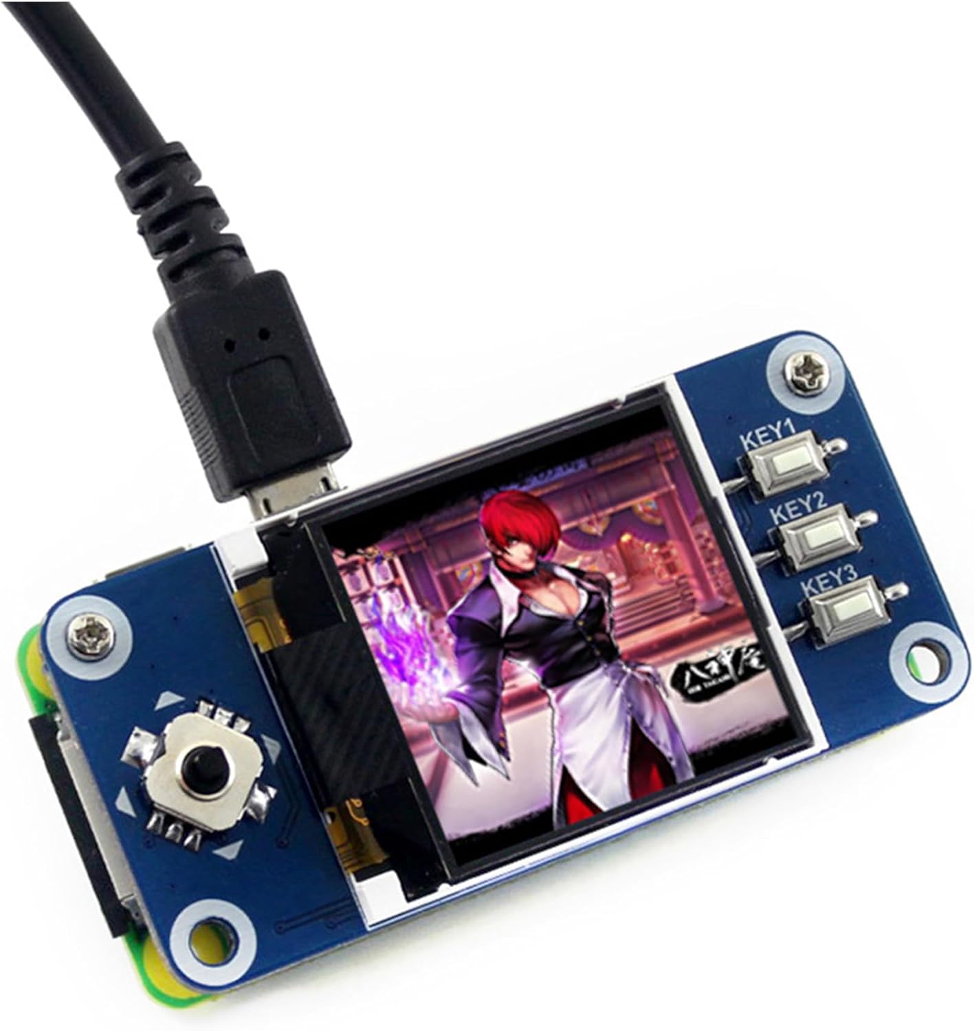 1.44inch LCD Display HAT Compatible with Raspberry Pi 5/ 4B/3B+/3B/2B/A+/Zero W/WH/Zero 2 W/Pico/Pico 2W, etc. RGB 65K Color 128 x128 Pixels, SPI Interface, with Embedded Controller