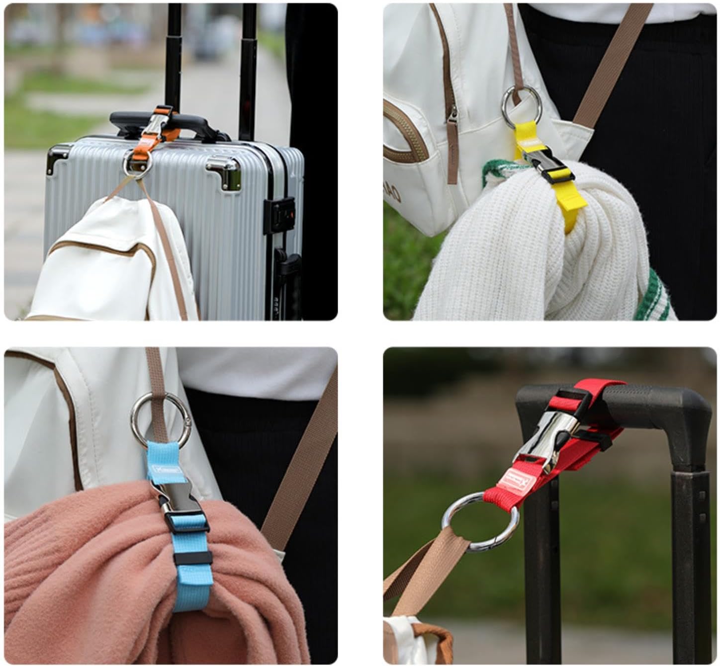 1 PCS Luggage Strap Jacket Gripper, Luggage Straps Baggage Suitcase Belts Travel Accessories - Make Your Hands Free, Easy to Carry Your Extra Bags, Black image 4