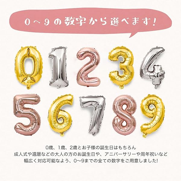 誕生日 飾り付け 数字 バルーン 大きい 40インチ 約90cm アルミ風船ローズゴールド ハッピーバースデー (2 ローズゴールド) - 3