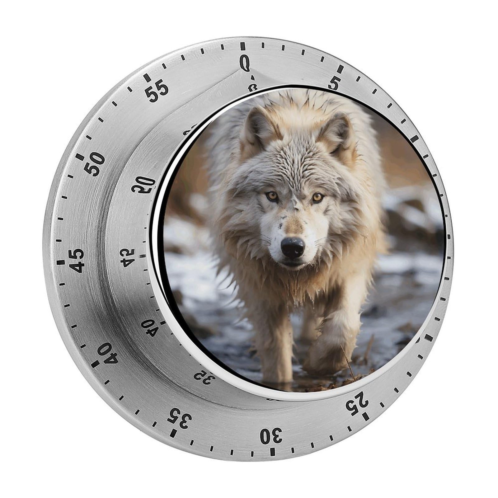 Walking Wolf Kitchen Timer Chef Cooking Timers Clock with Loud Alarm Exquisite Stainless Steel Mechanical