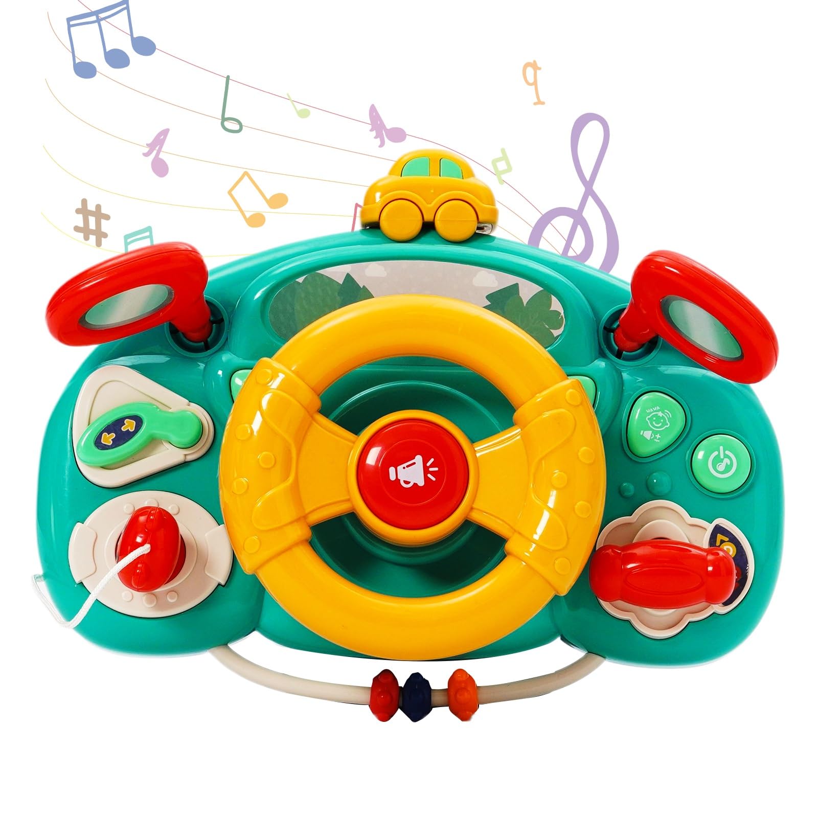 Steering Wheel for Kids Driving Educational Baby Musical Toys with 10 Music Light and 7 Sound Roleplay Educational Learning Sensory Toy
