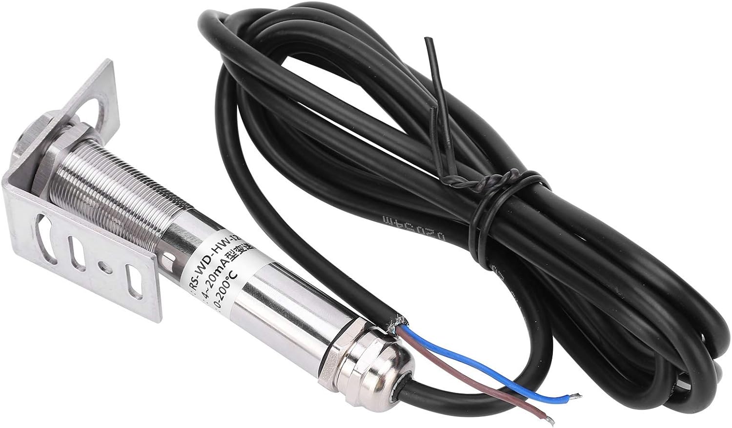 High Temperature NonContact Infrared Sensors 4-20mA Transmitter for MetalRubberChemical Measurement, ×1 Thread Installation, 20:1 Optical Resolution, (0~200℃)