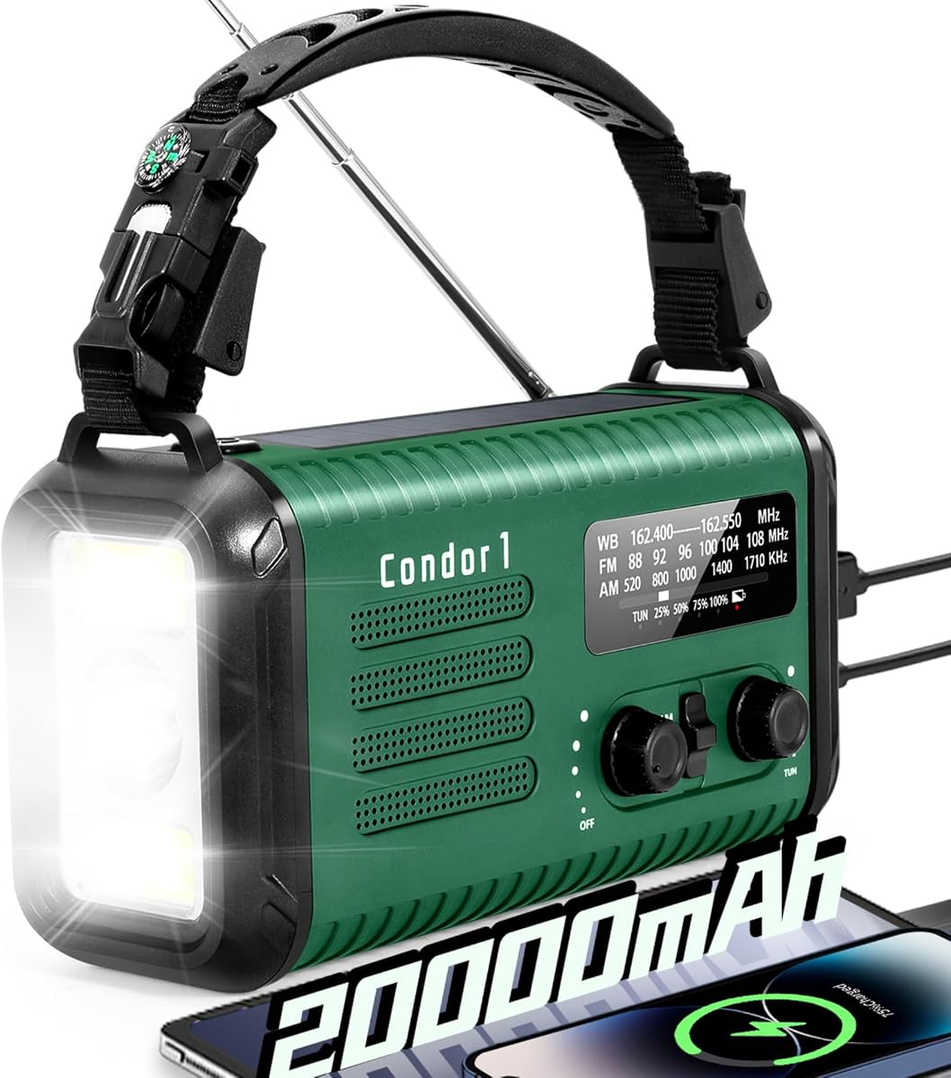 Emergency Crank Radio 20000mAh Solar