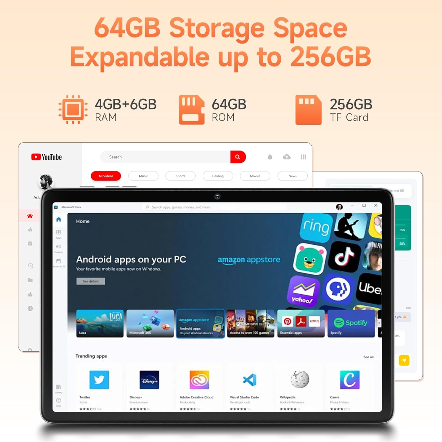 DigiLand Android Tablet,10.1 inch Android 14 Tablet,Octa-core CPU,10 GB RAM + 64 GB ROM(Expandable TF Card) 800x1280 Resolution, WiFi 6 & Bluetooth 5.0, Dual Speakers, 8MP+13MP, 6000mAh,Widevine L1