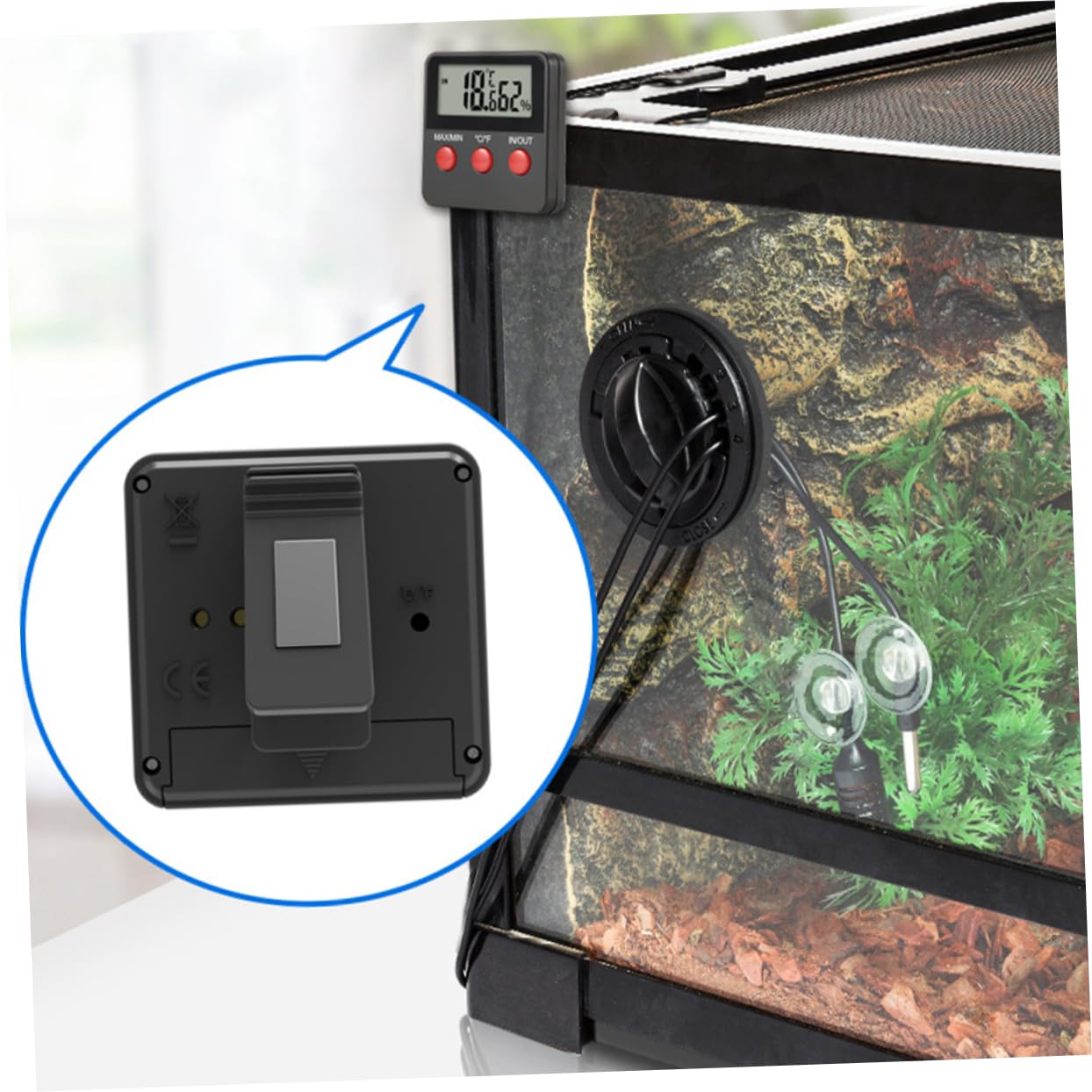 4juegos Digital y Higrómetro De Precisión Para Terrario De Medición De Temperatura y Humedad Para Reptiles Tortugas y Incubadoras De Huevos Pantalla y Fácil Lectura
