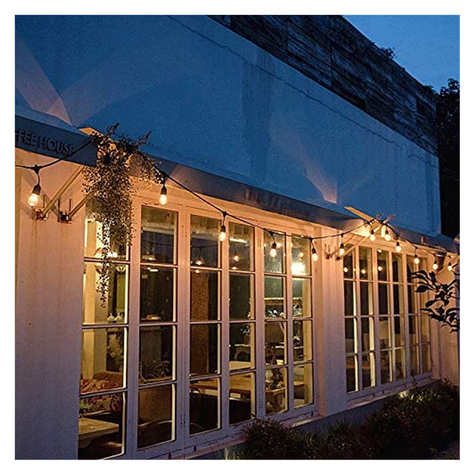 S14 Leichte S14 LED, Festoon-Lichtstring 30 hängende Buchsen E27-Basis und 2W-LED. Warmweiß 2700K-Zwiebeln, geeignet for Terrassen, Hinterhöfe, Cafés, Hochzeiten