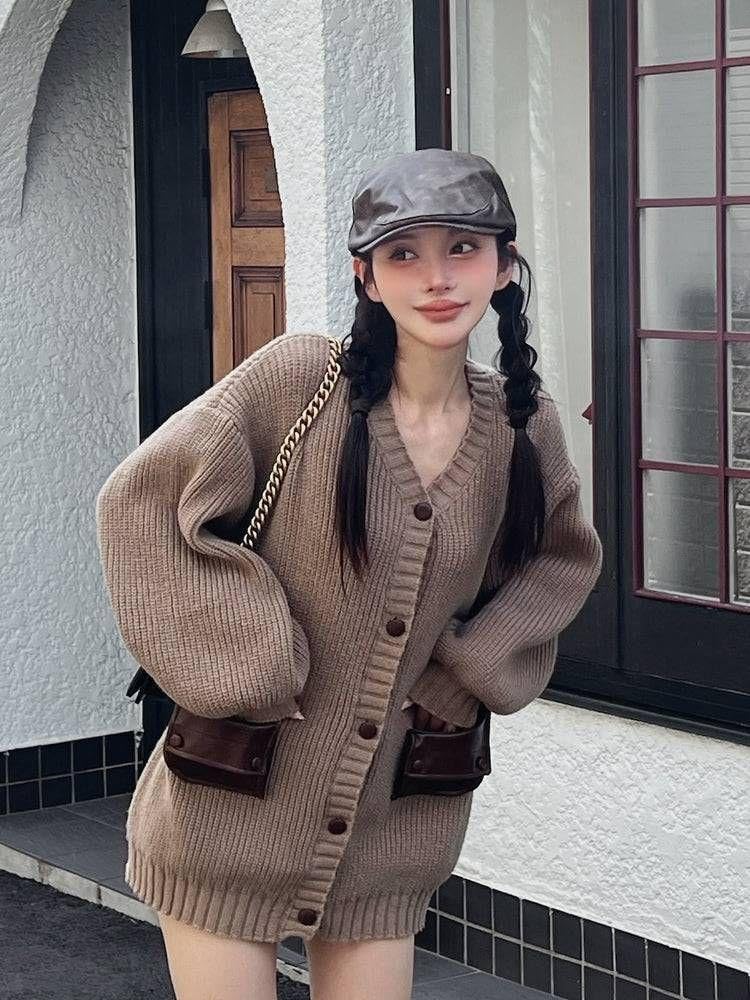 Amazon.co.jp: ダーリッチ レザーコンビオーバーカーディガン Amazon.co.jp: ダーリッチ レザーコンビオーバーカーディガン