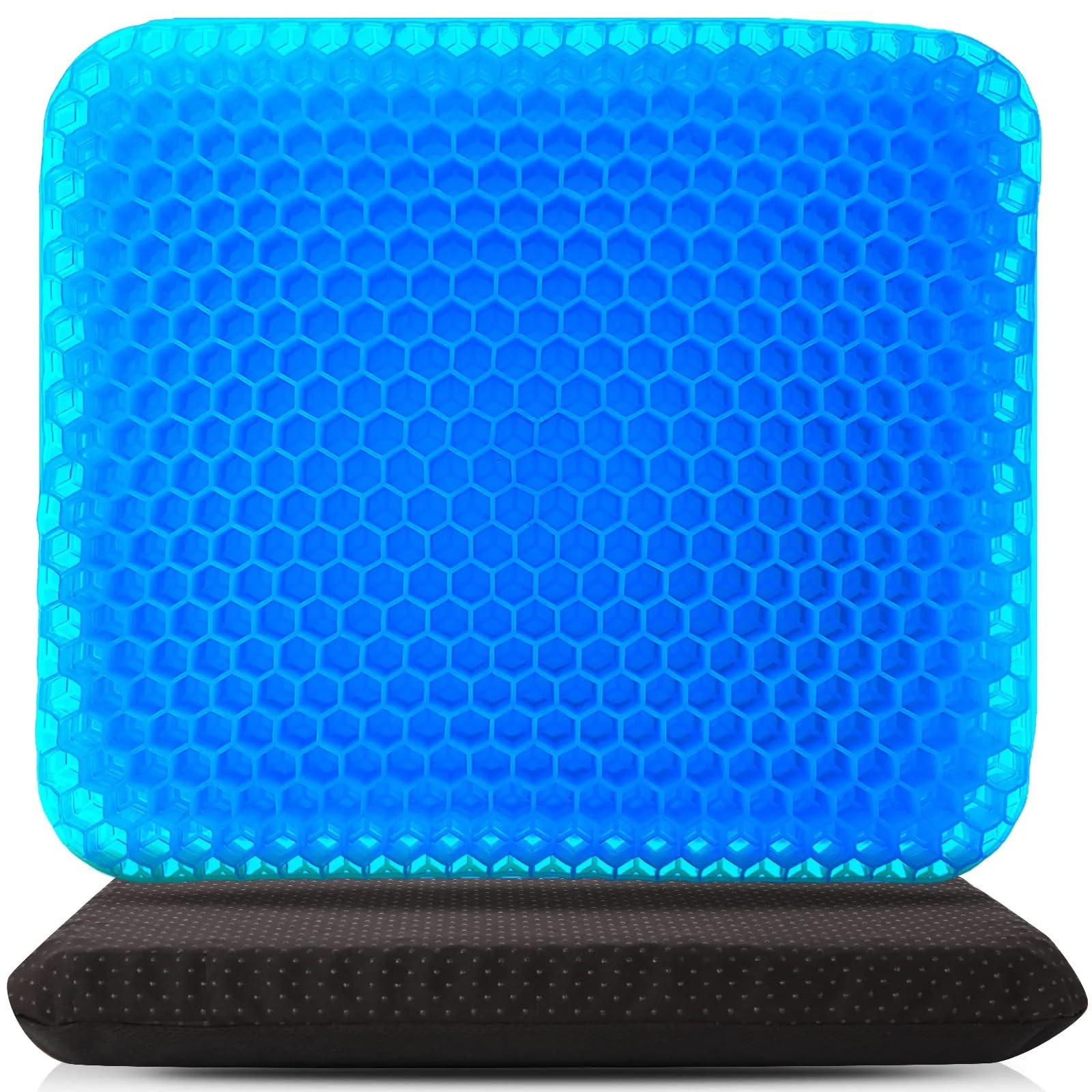 Cojín para coxis Cojín de Asiento Cojín de Gel para Asiento, cojín de Verano para Silla de Alivio, Asiento de Coche, Silla de Oficina, cojín Suave(41x37x4CM)