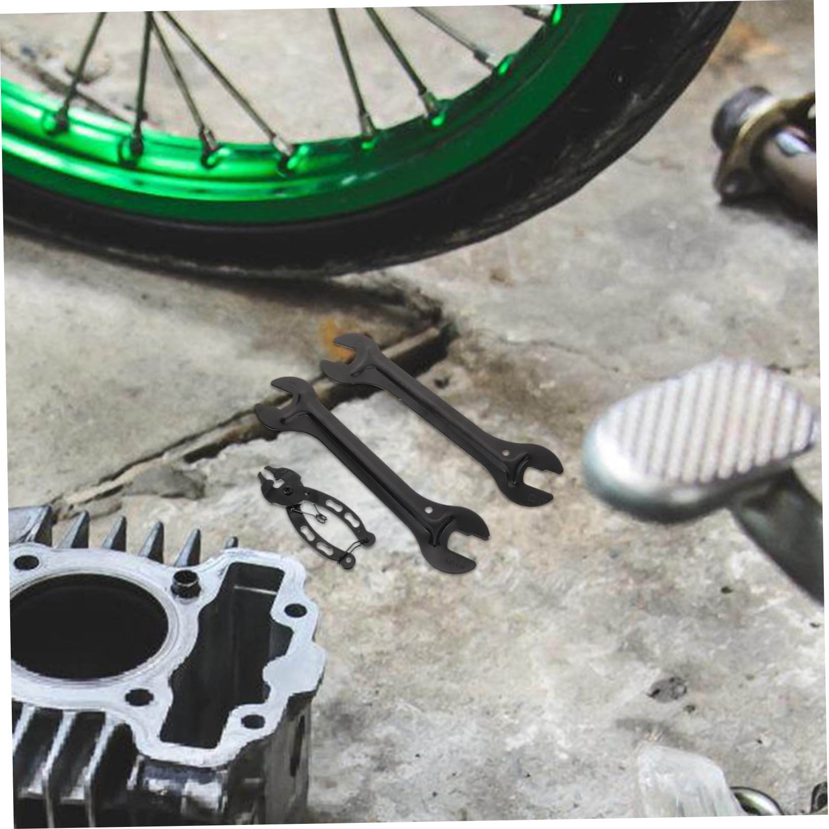 Gatuida Kit de Reparación para Bicicleta de Montaña, Extracción de Plato y Eje Central, Acero Sinterizado y Plástico, Compacto para Viajes y Reparaciones Exteriores