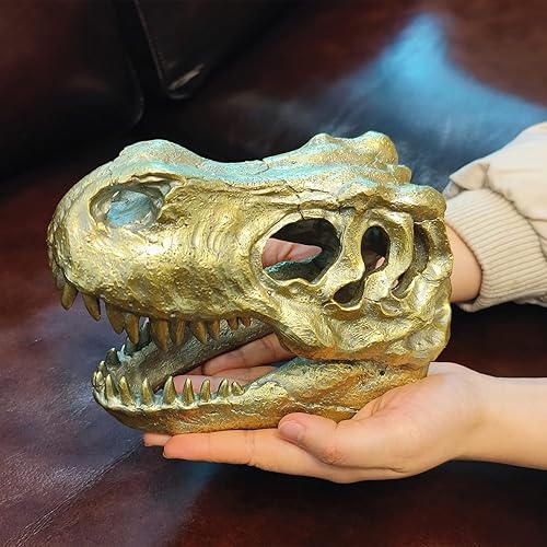 Miniatura 4 de Trofeo de cabeza de dinosaurio de calavera de T-rex, estatua de taxidermia sintética, tiranosaurio, cabeza de Rex, escultura de cráneo, figura