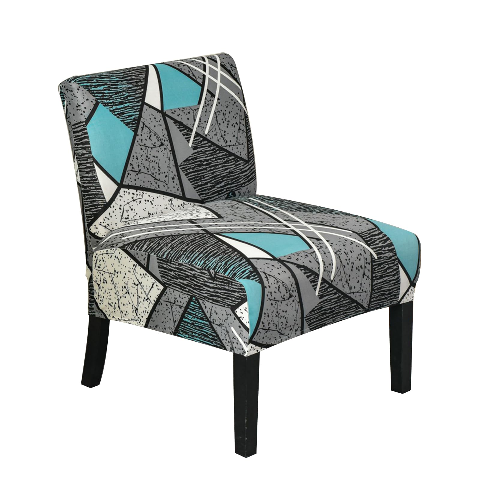 ZHANGYEZHAN Armless Chair Covers Stretchable Slipcover Unique Color Print for Living Room Dining Room Decoration 1PC Removable Slipper Chair Sleeve
