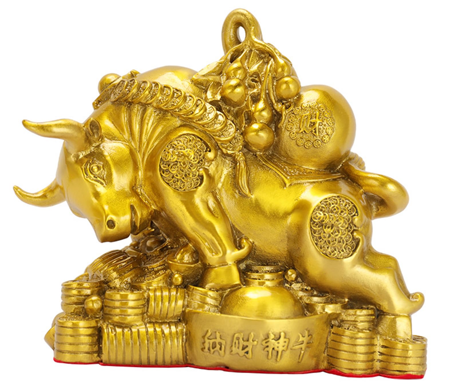 Chinese Brass Ox Statues Feng Shui Zodiac Bull Animal Figurine Ornament