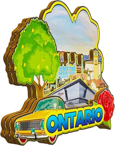 Miniatura 2 de Ontario California USA - Imán para nevera con imán de madera 3D monumentos de viaje coleccionables decoración hecha a mano -1401