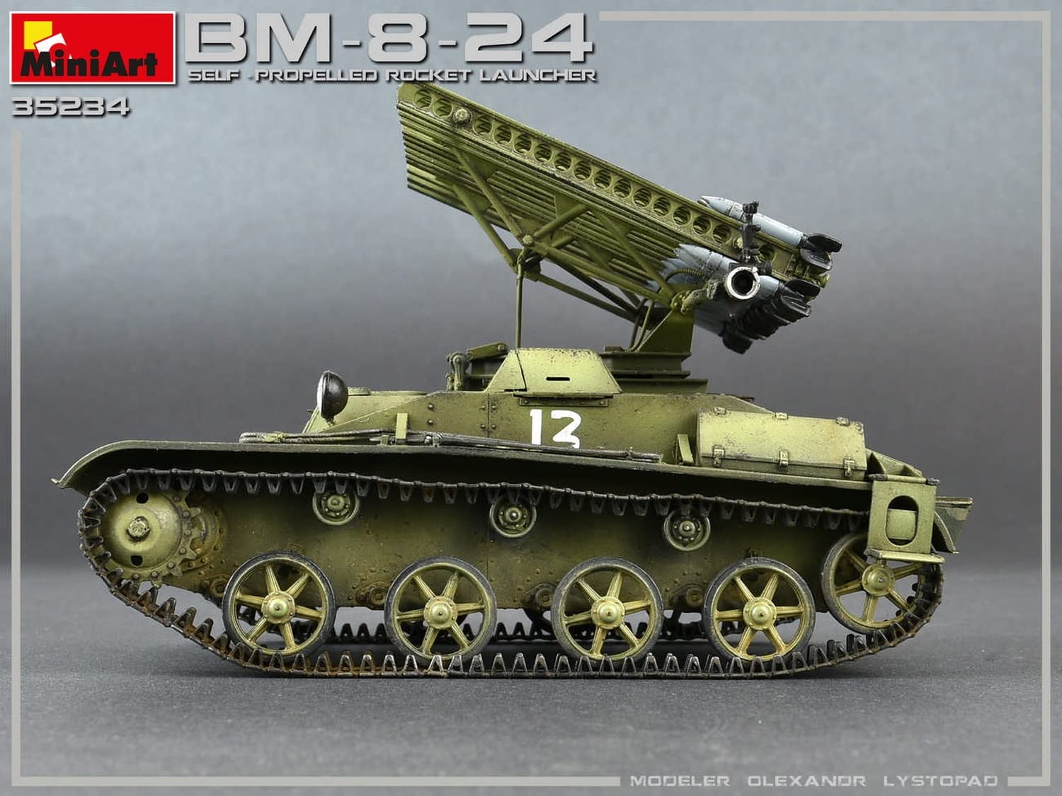Mini Art 35234 1:35 BM-8-24 wyrzutnia rakiet Inter.-wierna replika, modelarstwo, plastikowy zestaw do montażu, majsterkowanie, hobby, klejenie, zestaw modelarski, montaż, nielakierowany