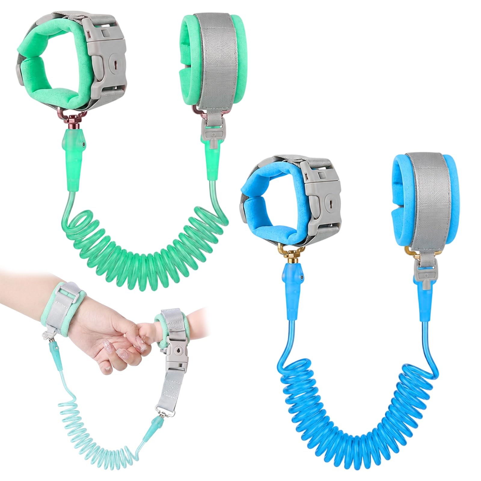 Baby Walking Harness, Reins for Toddlers Girls and Boys, Child Safety Control in Crowded Places and Outdoor Activities, Set of 2 Toddler Walking Reins with Comfortable Design
