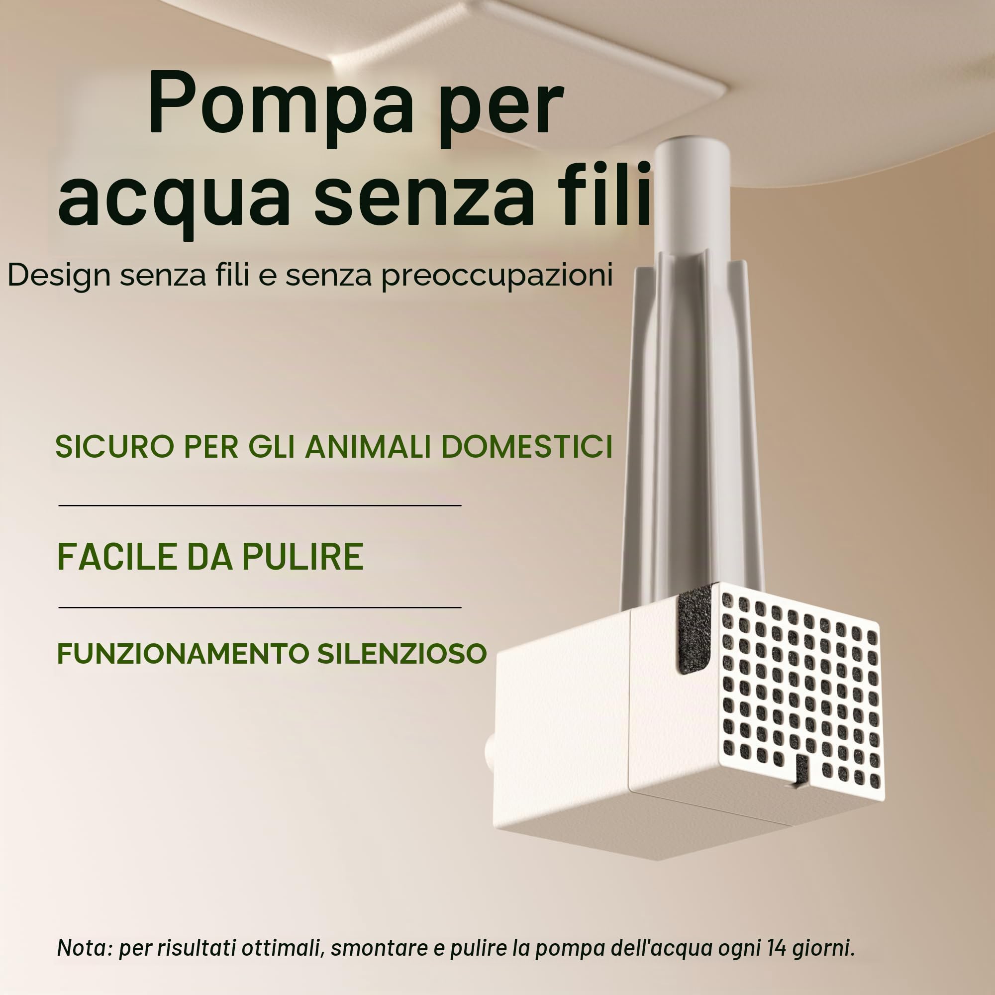 PETLIBRO Fontana per gatti senza fili con sensore di movimento, facile pulizia, n°1 Dockstream per gatti, senza fili, con batteria da 5000 mAh, 23 dB ultraleggera, senza BPA, 2 pompe