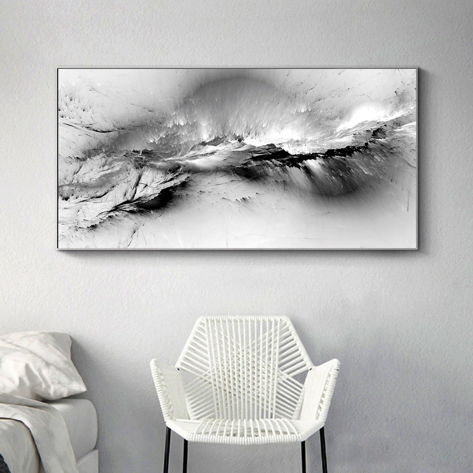 IUNTWEIE Abstract Pictures Modern Abstract Art Colourful Aurora Picture on Canvas Abstract Pictures Wall Picture Living Room Decoration Without Frame (style-3.50 x 100 cm) - Image 3