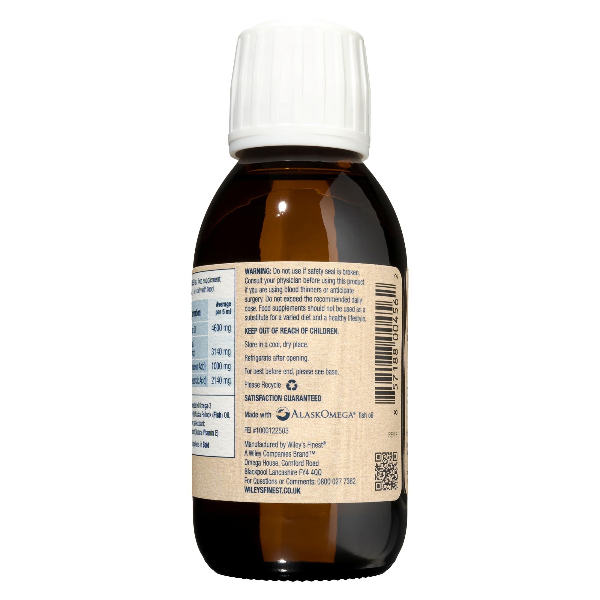 Wiley's Finest Summit DHA Líquido, 125 ml (25 porciones)